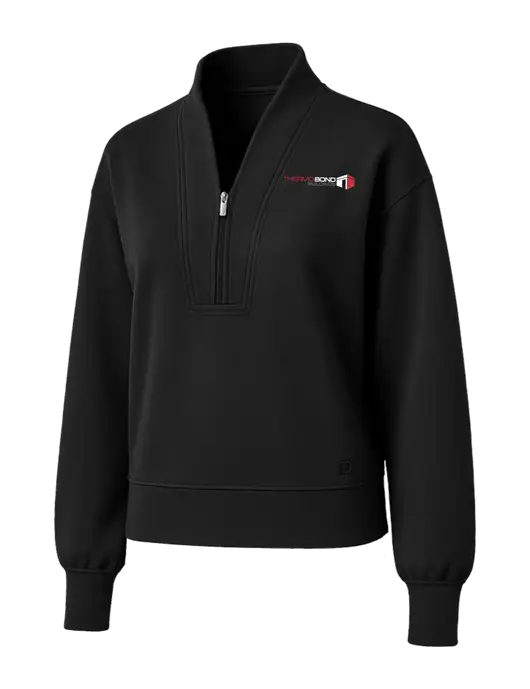 OGIO Womens Black Transcend 1/4-Zip w/Thermo Bond Logo
