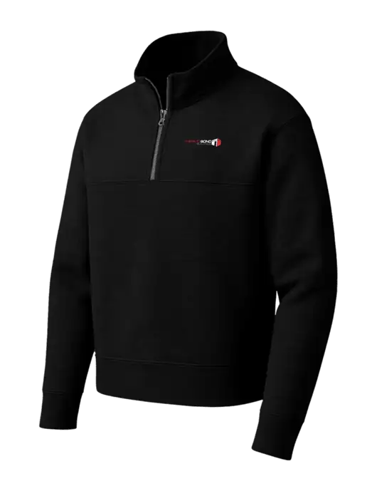 Mercer+Mettle Black Linear Texture Quarter Zip w/Thermo Bond Logo
