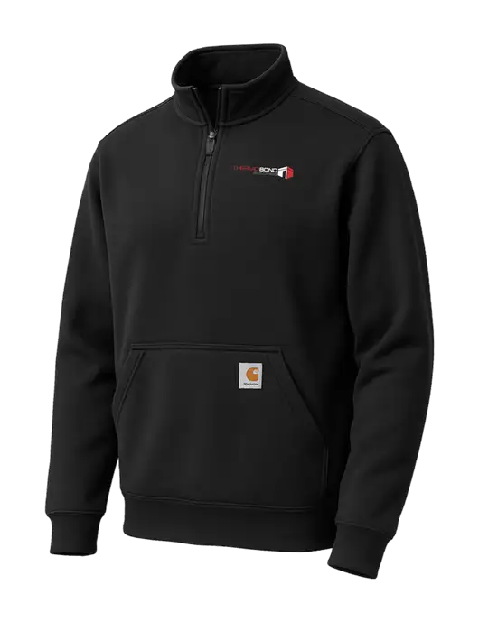 Carhartt Black Midweight 1/4-Zip Mock Neck Sweatshirt w/Thermo Bond Logo
