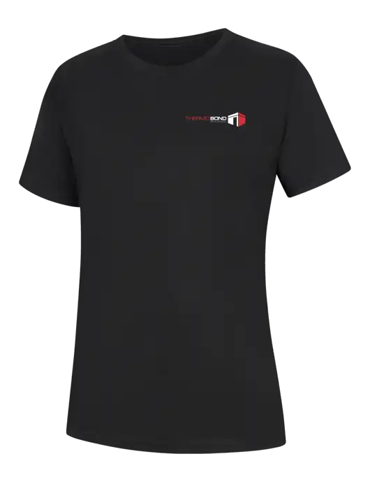 Womens Black Core Blend Tee w/Thermo Bond Logo, Building Solutions Logo