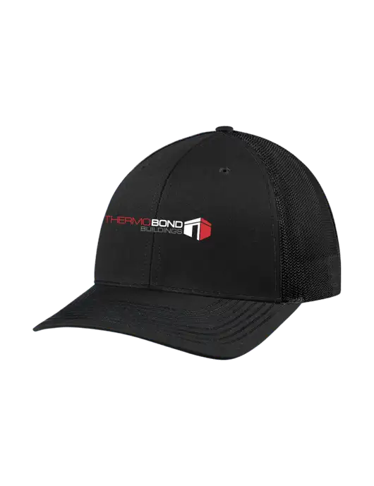 Richardson Adjustable Snapback Original 112 Trucker Cap Black w/Black Mesh w/Thermo Bond Logo