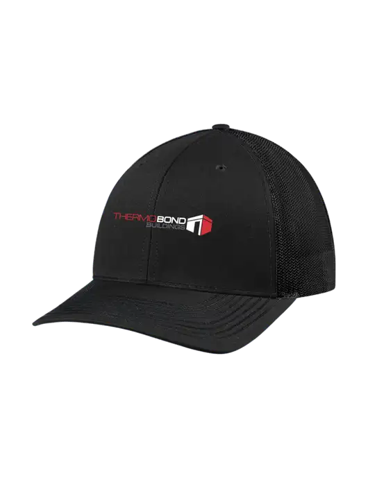 Richardson Adjustable Snapback Original 112 Trucker Cap Black w/Black Mesh w/Thermo Bond Logo