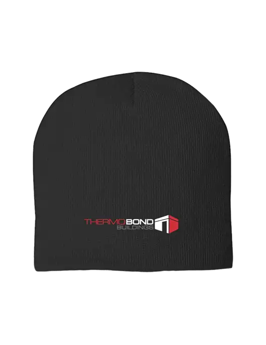 Solid Black Element Knit Beanie w/Thermo Bond Logo