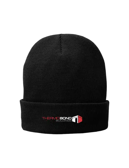 Black Fleece-Lined Knit Cap w/Thermo Bond Logo