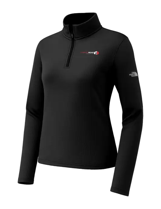 The North Face Womens Aim 1/4-Zip Black Fleece w/Thermo Bond Logo