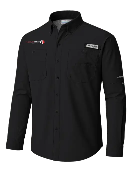 Columbia Black PFG Tamiami II Long SleeveShirt w/Thermo Bond Logo