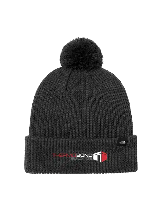 The North Face Black Heather Pom Beanie w/Thermo Bond Logo
