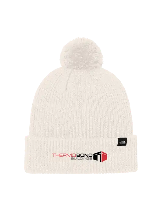 The North Face Ivory Pom Beanie w/Thermo Bond Logo