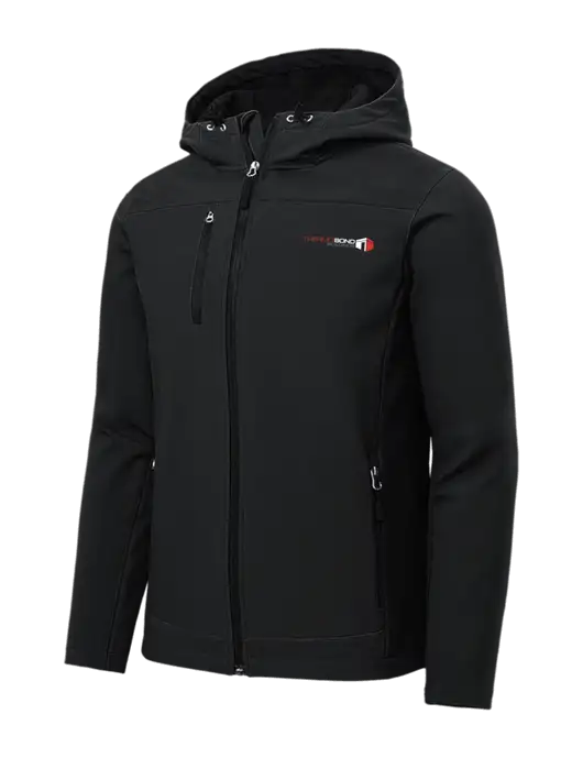 Hooded Core Black Soft Shell Jacket w/Thermo Bond Logo
