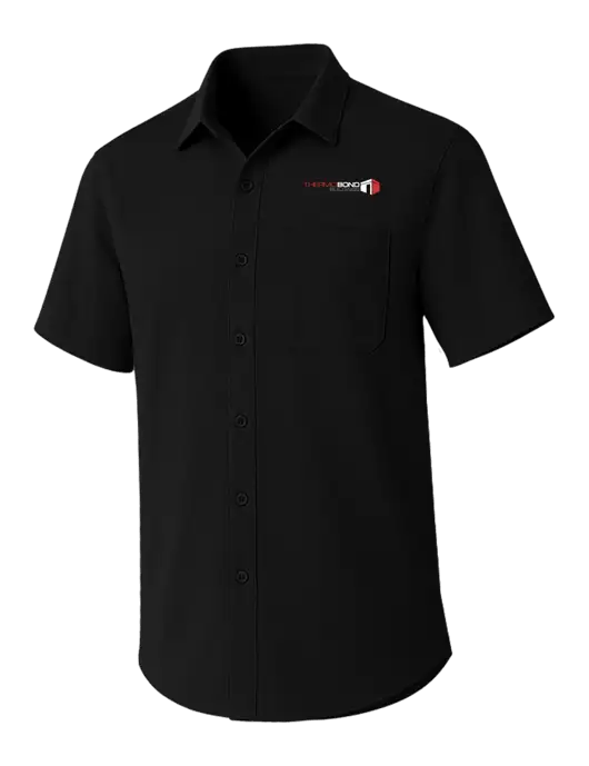 Black Short Sleeve UV Dockside Shirt w/Thermo Bond Logo