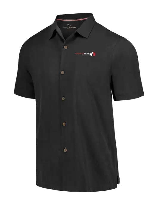 Tommy Bahama Black Tropic Isles Short Sleeve Shirt w/Thermo Bond Logo