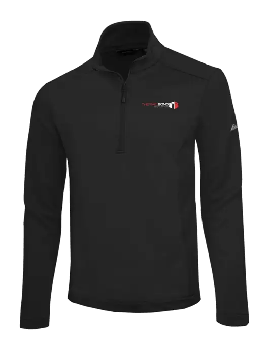 Eddie Bauer Black Smooth Mid Layer Fleece 1/2-Zip w/Thermo Bond Logo