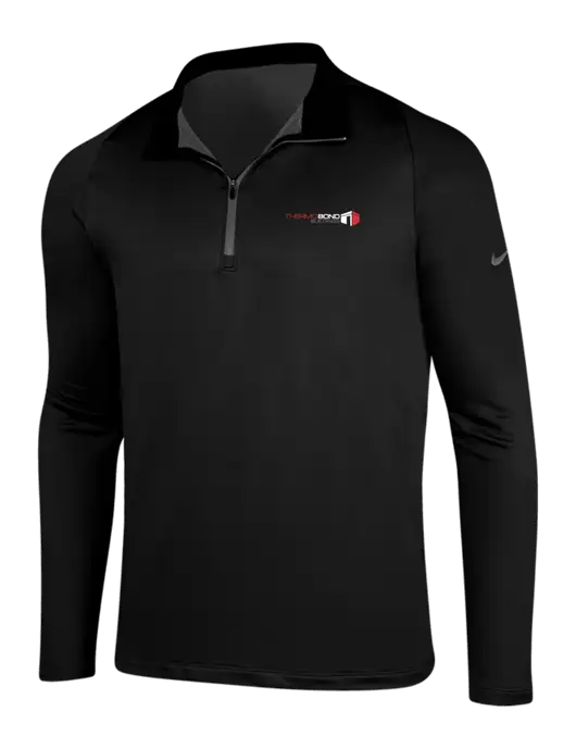 NIKE Black/Dark Grey Dry-Fit Stretch 1/2 Zip Cover-Up w/Thermo Bond Logo