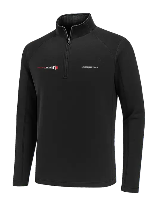 Vineyard Vines Black Sankaty Quarter-Zip Pullover
 w/Thermo Bond Logo