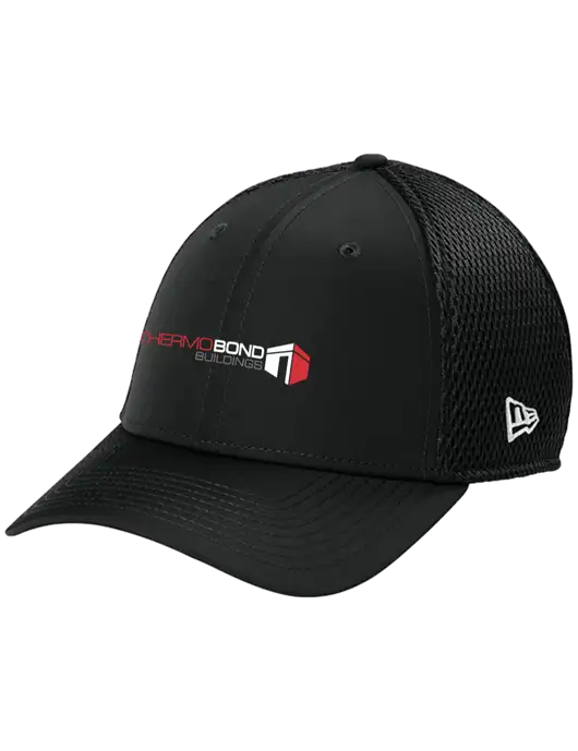 New Era 39THIRTY Performance Stretch Black Mesh Cap w/Thermo Bond Logo