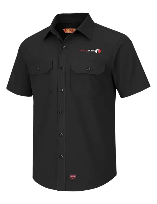 Red Kap Black Short Sleeve Solid Ripstop Shirt w/Thermo Bond Logo