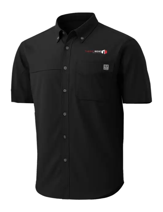 HUK Black Tide Point Short Sleeve Shirt w/Thermo Bond Logo