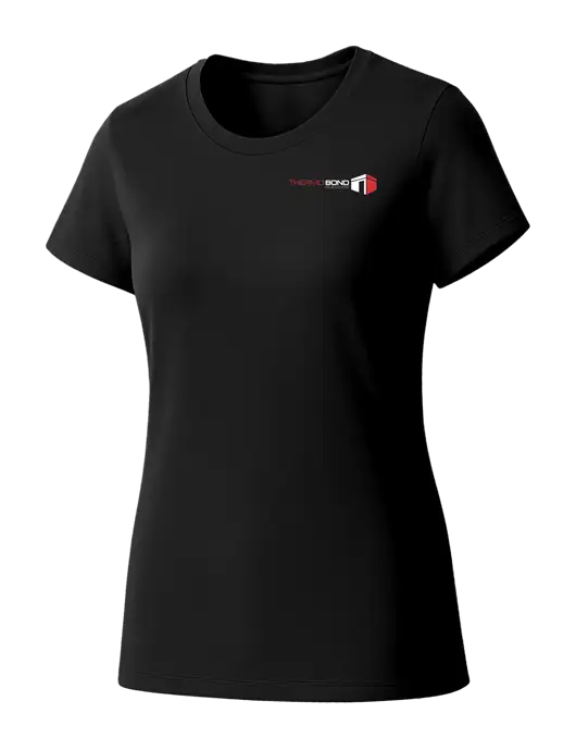 Womens Seriously Soft Black T-Shirt w/Thermo Bond Logo