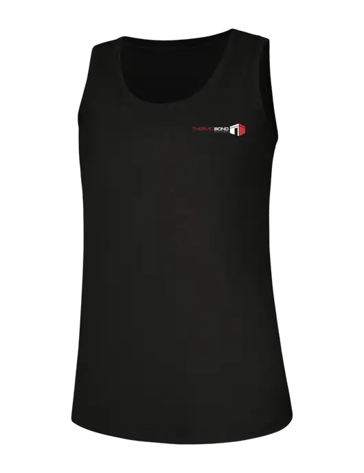 Womens Black Perfect Tri Racerback Tank w/Thermo Bond Logo