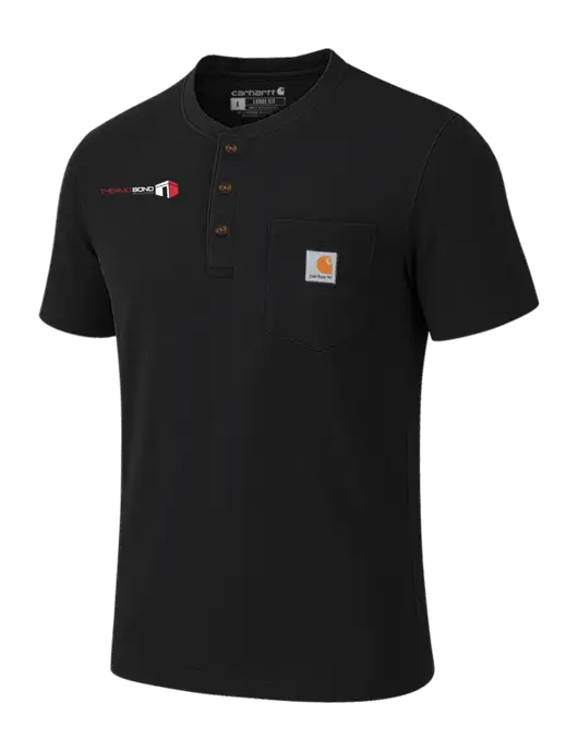 Carhartt Black Short Sleeve Henley Shirt w/Thermo Bond Logo