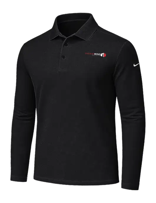 Nike Black Dri-FIT Micro Pique 2.0 Long Sleeve Polo w/Thermo Bond Logo
