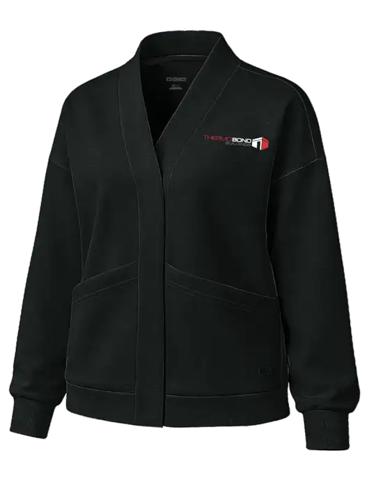 OGIO Womens Transcend Black Cardigan w/Thermo Bond Logo