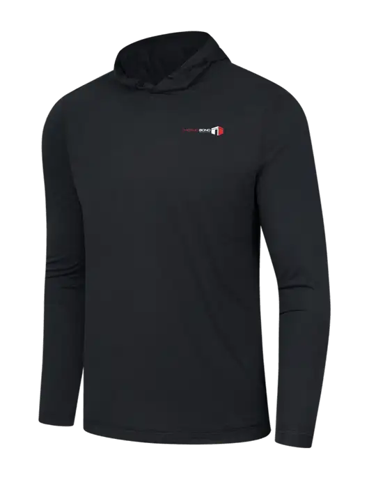 Simply Soft Black Tri Long Sleeve Hoodie w/Thermo Bond Logo