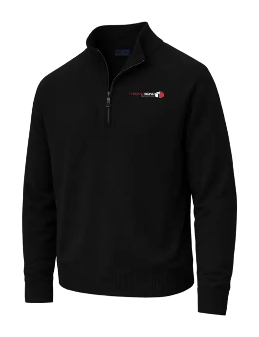 Brooks Brothers Cotton Stretch 1/4-Zip Black Sweater w/Thermo Bond Logo