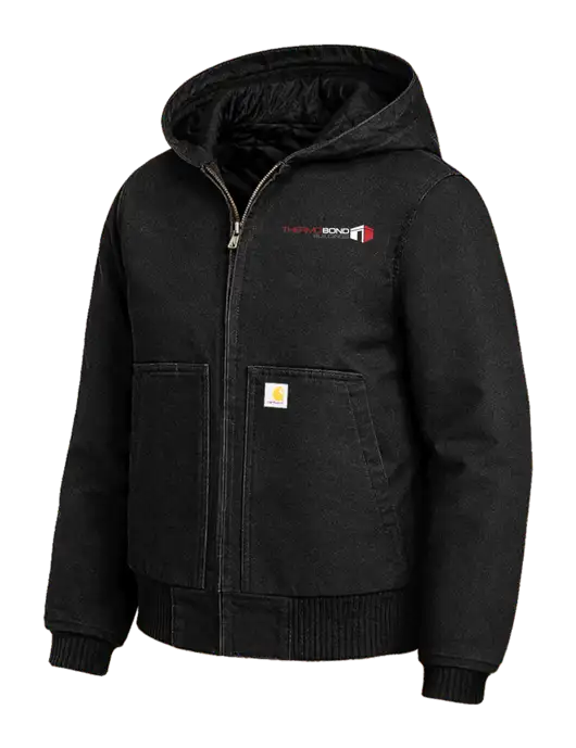 Carhartt Womens Black Washed Duck Active Jacket w/Thermo Bond Logo