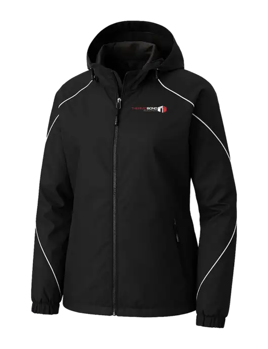 Womens Angle 3-in-1 Black Jacket with Fleece Liner w/Thermo Bond Logo
