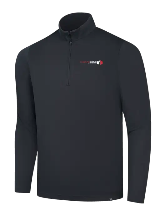 TravisMathew Black Coveside ¼-Zip w/Thermo Bond Logo