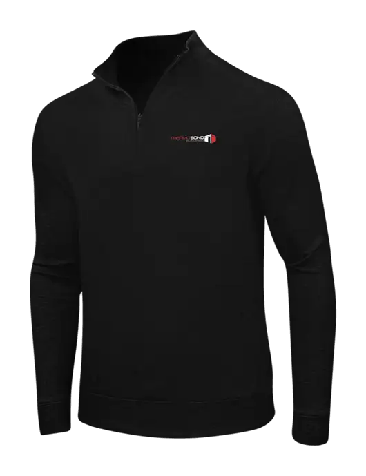Deep Black/Charcoal Heather Interlock 1/4 Zip w/Thermo Bond Logo