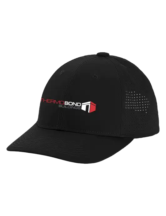 Pro-Cut Structured Snapback with Pinhole Mesh Black Cap w/Thermo Bond Logo