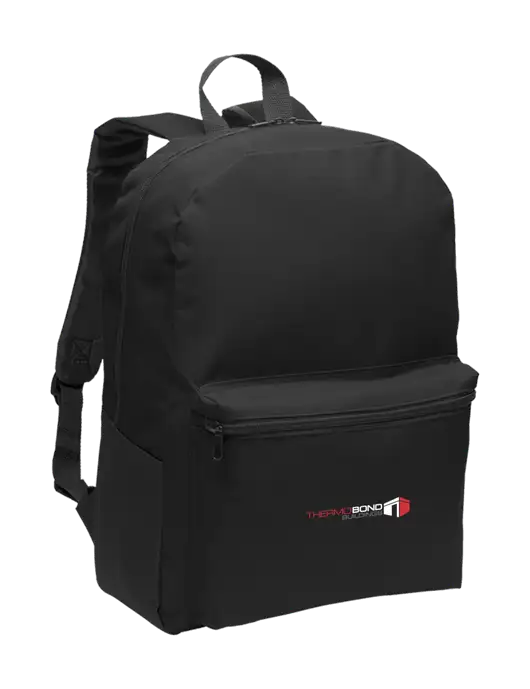 Casual Black Lightweight Laptop Backpack w/Thermo Bond Logo