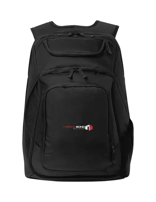Executive Black Laptop Backpack w/Thermo Bond Logo