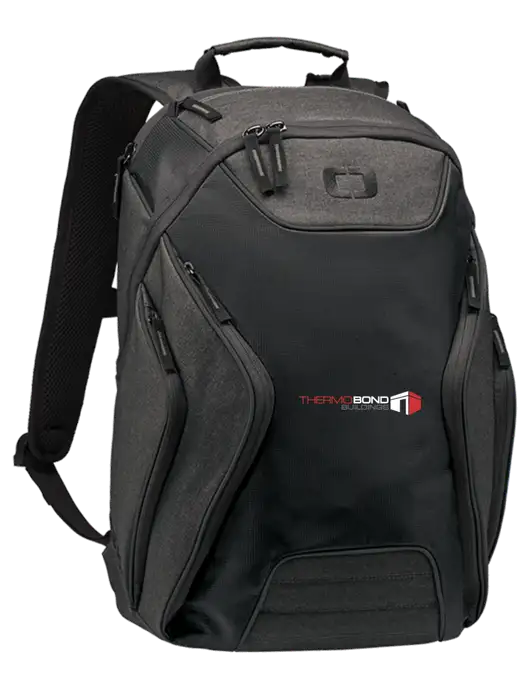 OGIO Black/Heather Grey Hatch Laptop Backpack
 w/Thermo Bond Logo