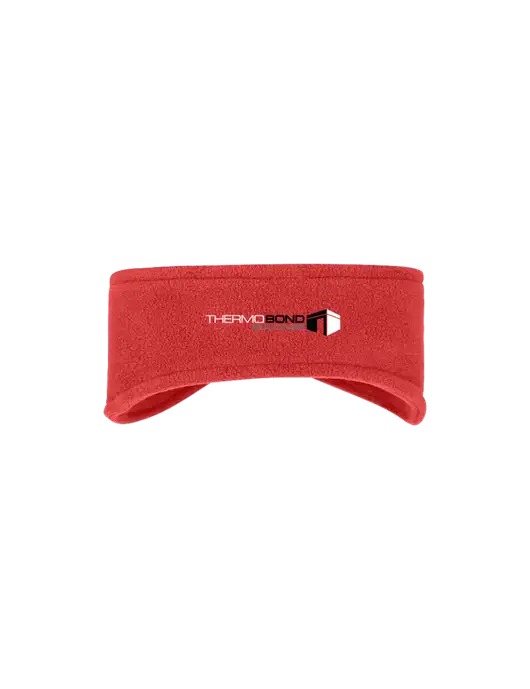 Red Stretch Fleece Headband w/Thermo Bond Logo