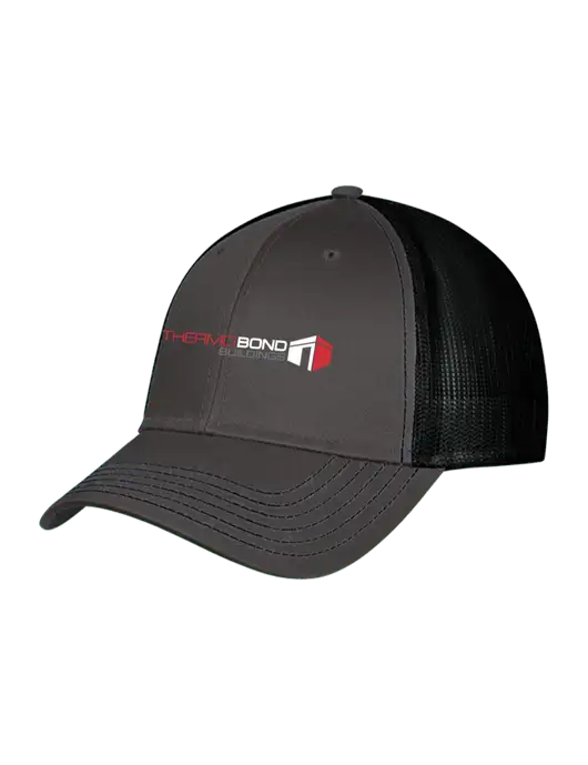 Charcoal & Black Mesh Trucker Cap Snap Back w/Thermo Bond Logo