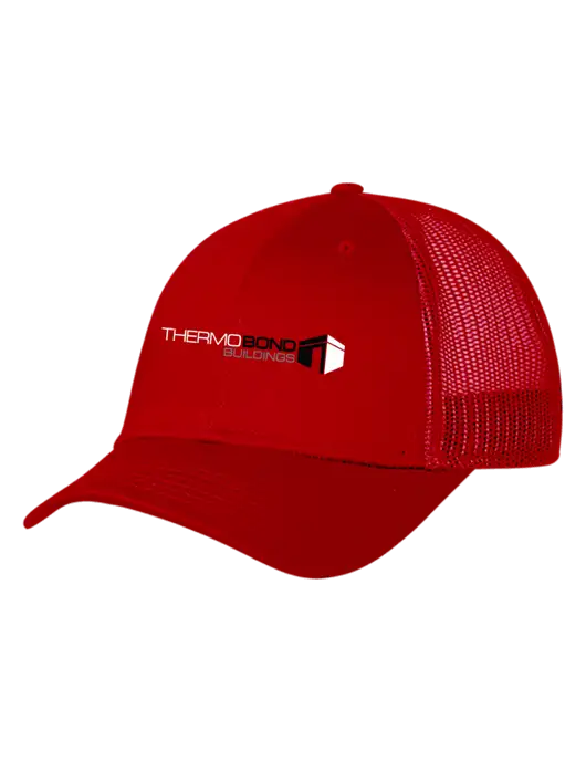 Red Mesh Trucker Cap Snap Back w/Thermo Bond Logo