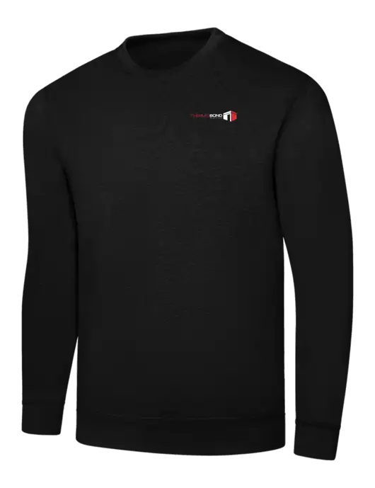 Black 7.8 oz Ring Spun Crew Sweatshirt w/Thermo Bond Logo