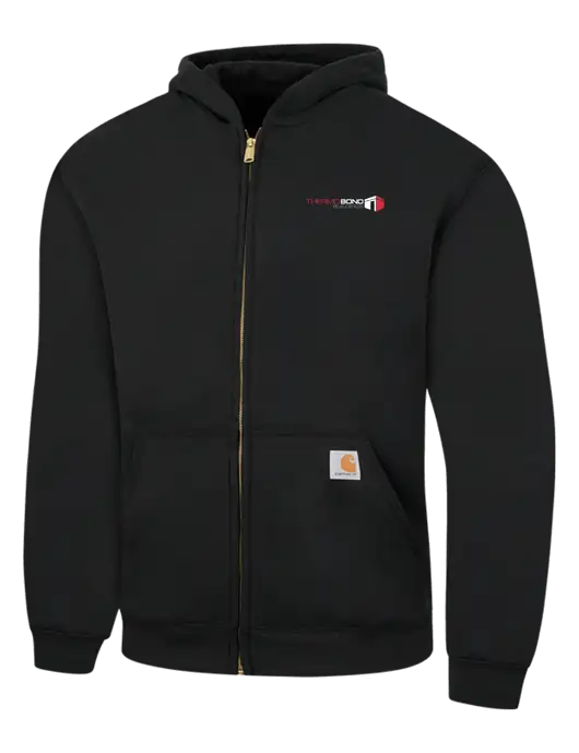 Carhartt Black Midweight Hooded Zip-Front Sweatshirt w/Thermo Bond Logo