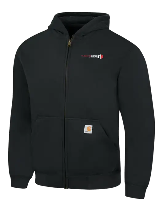 Carhartt Black Rain Defender Paxton Heavyweight Hooded Full Zip-Front Sweatshirt w/Thermo Bond Logo