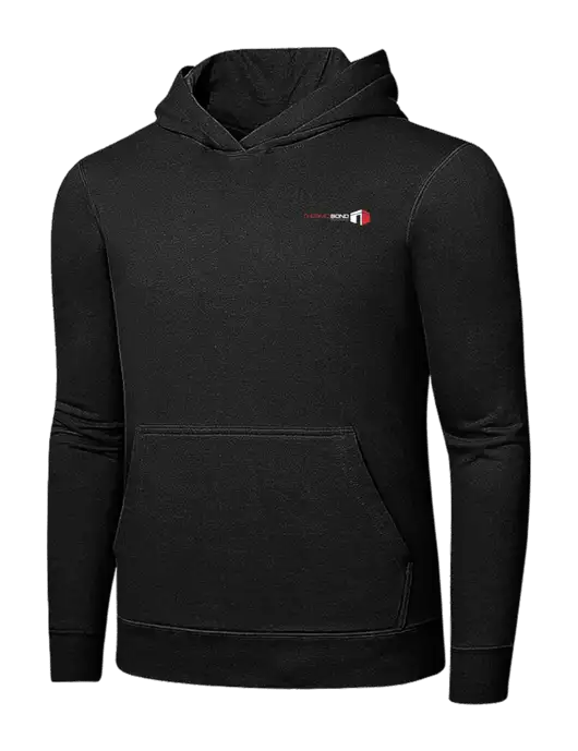 Jet Black 7.8 oz Ring Spun Hooded Sweatshirt w/Thermo Bond Logo