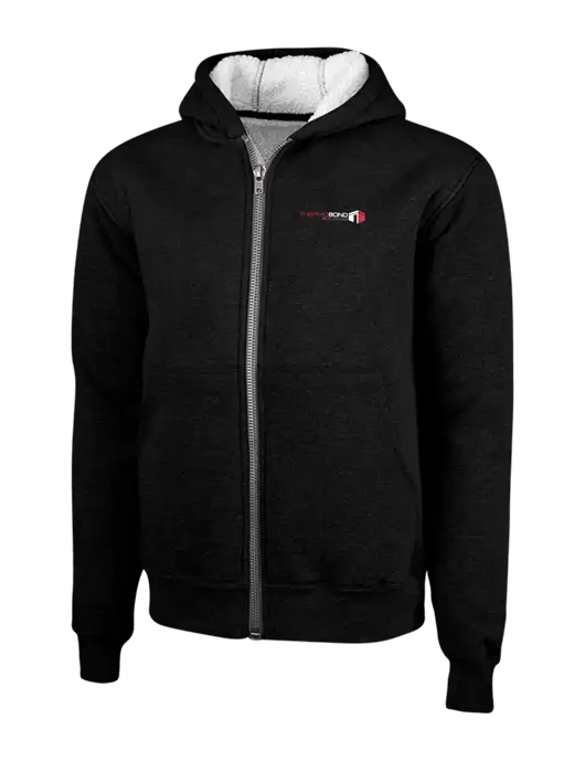 Cornerstone Black Heavyweight Sherpa Lined Hooded Fleece Jacket w/Thermo Bond Logo