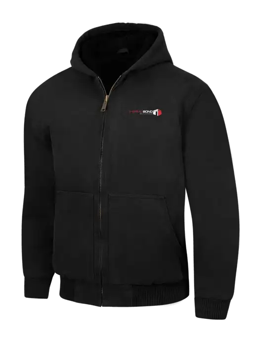 CornerStone Black Washed Duck Cloth Insulated Hooded Work Jacket w/Thermo Bond Logo