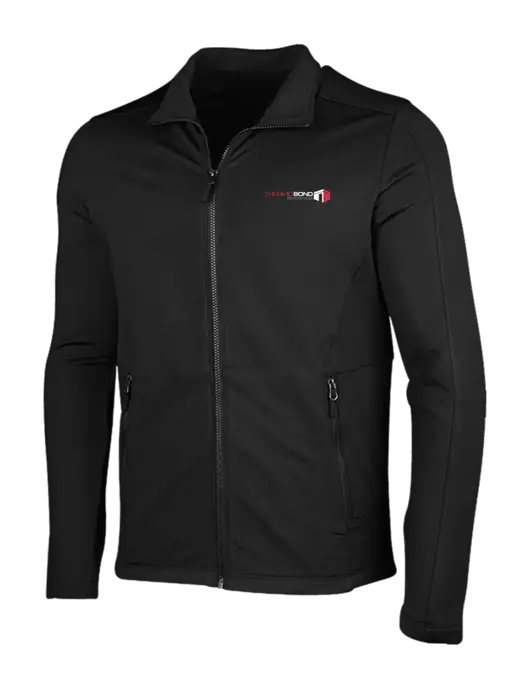 Deep Black Grid Fleece Jacket w/Thermo Bond Logo