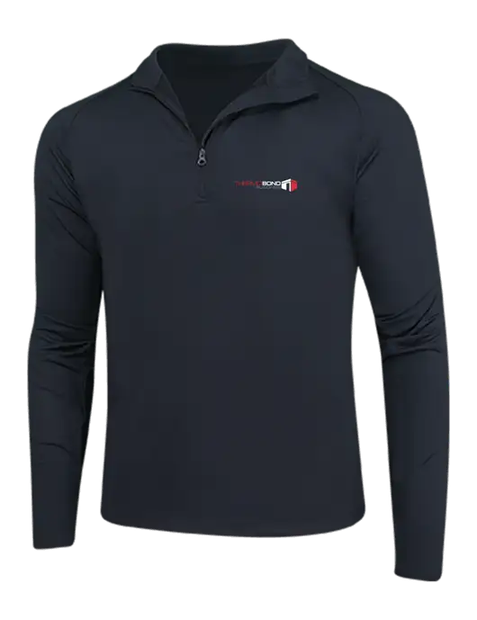 Black Sport Wick Stretch 1/4 Zip Pullover w/Thermo Bond Logo