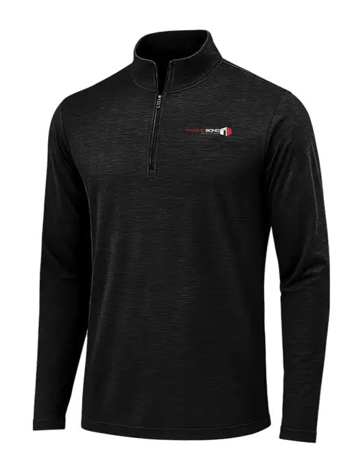 Black Triad Solid Posicharge Tri-Blend Wicking 1/4 Zip Pullover w/Thermo Bond Logo