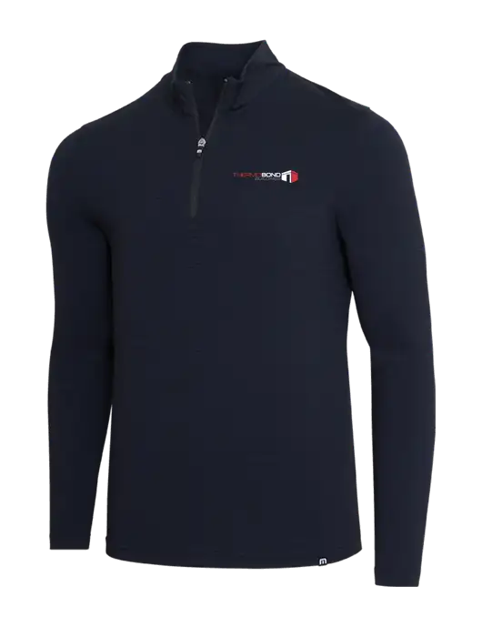 TravisMathew Black Crestview 1/4 Zip w/Thermo Bond Logo