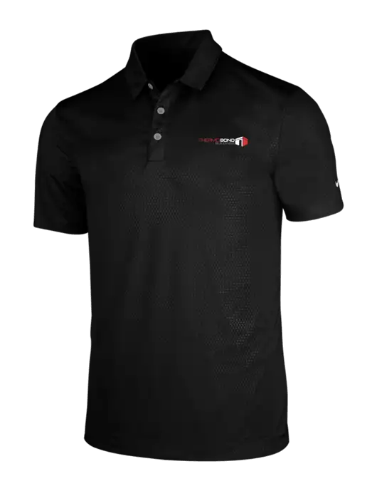NIKE Black Dri-Fit Embossed Tri-Blade Polo w/Thermo Bond Logo